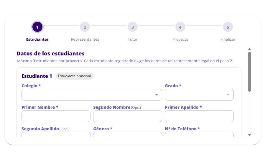 Paso 1: Regístrate en el formulario