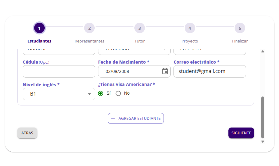 Paso 2: Completa los datos del equipo